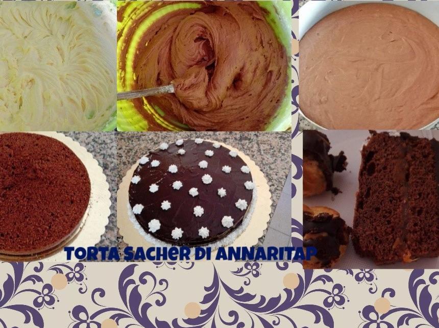 Torta Sacher decorata con panna